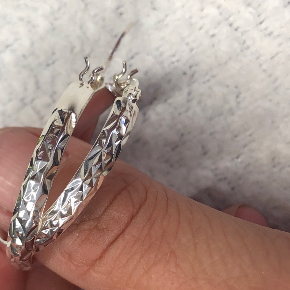 ALWAND VAHAN EUC Textured Sterling Silver Hoop Earrings - Picture 8 of 12